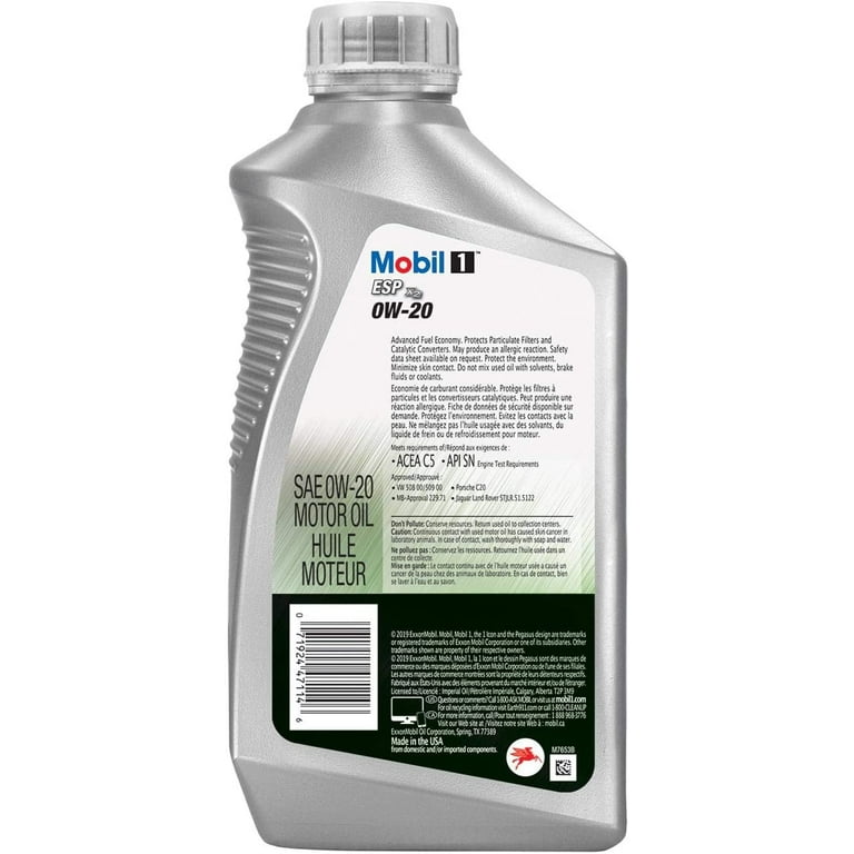 Mobil 1 ESP X2 0W-20 5Lボトル2本 Amazon.com: Mobil 1 ESP X2 Full Synthetic Motor Oil 0W-20, 1