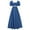 Dark Blue, variant on TAIAOJING Regency Dresses For Women With Satin Sash Ruffled Puff Sleeve Empire Waist Dress Gown