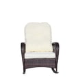 thumbnail image 6 of Outdoor Patio Rattan Rocking Chair ,All-Weather Wicker Rocking Chair for Porch,with Thick Cushions, Wide Seat, , Balcony & Backyard Patio Furniture,Beige, 6 of 10