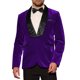 thumbnail image 1 of Blazers de Tuxedo de Terciopelo INSPIRE CHIC para hombres, Chaquetas formales de solapa para bodas y deportes, S púrpura, 1 of 5