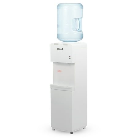 Della Water Dispenser Fresh Clean Easy to Use Cooler and Hot Water Push Button for Home or Office, White