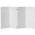 thumbnail image 2 of Red Lantern 3 ft. Short Woven Fiber Folding Screen - White - 4 Panel, 2 of 7