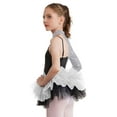 thumbnail image 2 of TSSOE Kids Girls Shiny Ballet Dance Dress Tutu Skirted Leotard for Gymnastics Outfit Ice Skating Unitard Dancewear Silver 6, 2 of 7