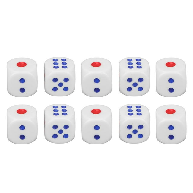 Juego de dados WOOXGEHM de 6 caras, 25 mm, acrílico para juegos de mesa, 10 unidades