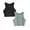 Black 1PCS & Green 1PCS, variant on Bras for Girls Xxl Girl’S Sleeveless Crop Tops Double Layer Scoop Neck Cropped Tank Top,S