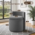 thumbnail image 2 of Velvet Swivel Accent Chair with Storage, 360° Vanity Makeup Chair with Wave Back, No Assembly Comfy Single Sofa Chair, Small Accent Stool for Bedroom, Dressing, Living Room, White, 2 of 7