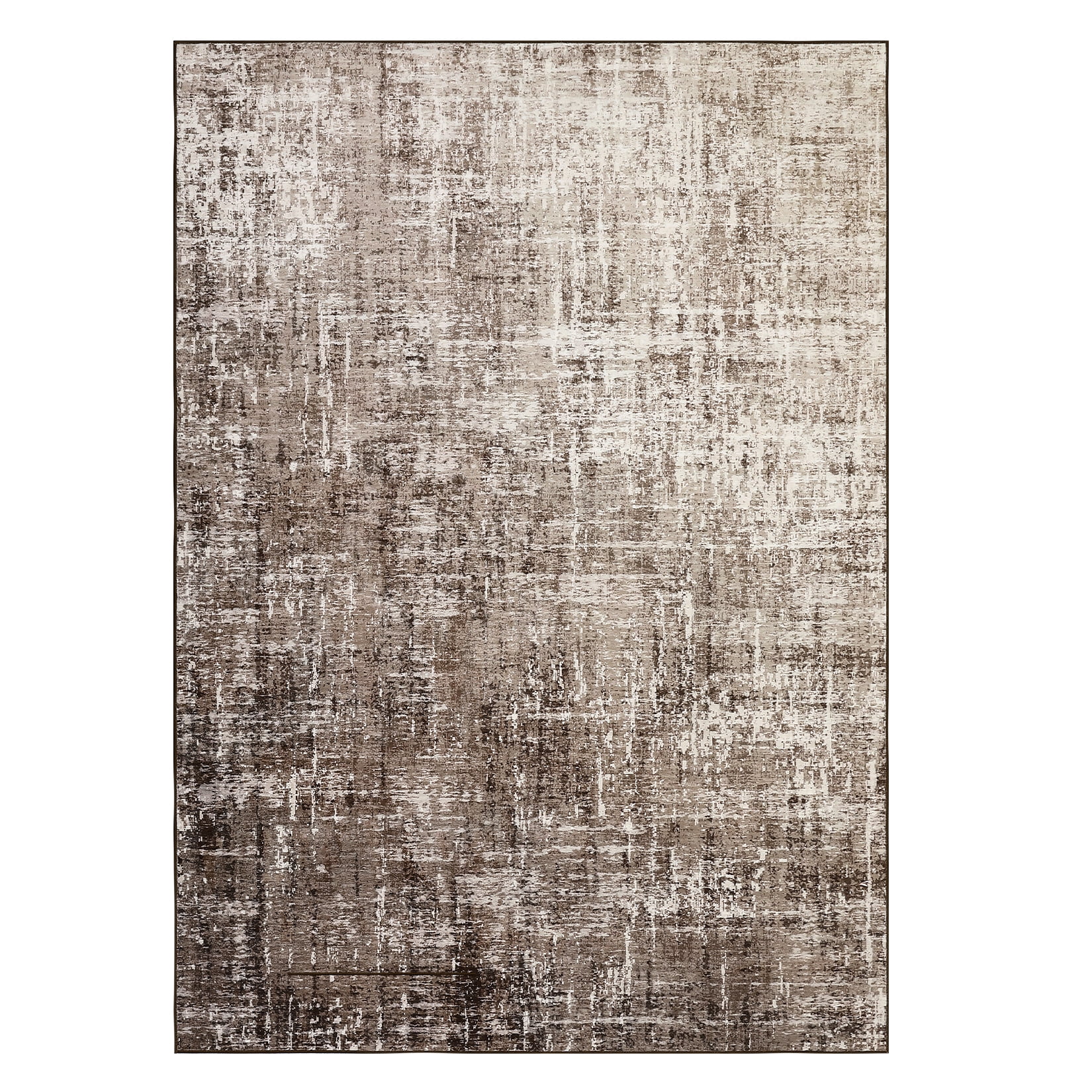 GlowSol 8'x10' Washable Area Rugs for Living Room Bedroom Modern Abstract Rug Non Slip Low Pile Soft Accent Rugs, Tan