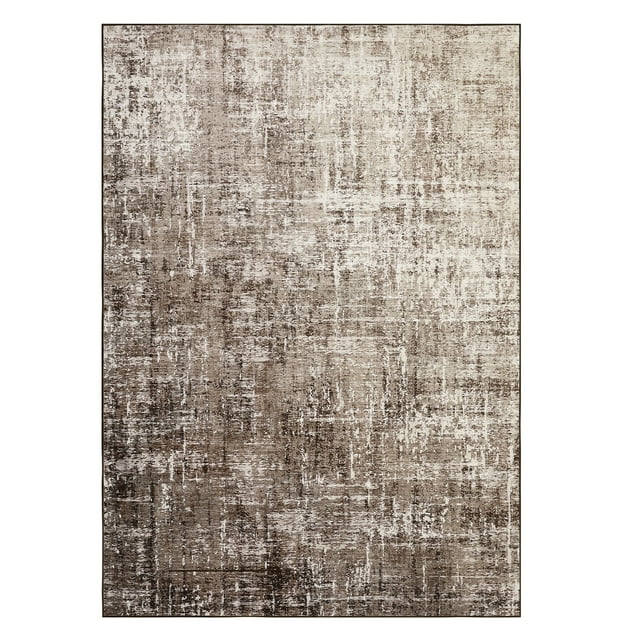 Modern Light Taupe Area Rug – Ultra Thin, Washable, Non-Slip, Low Pile Carpet – Mark Resistant, Collapsible, Easy Care – Bedroom, Living Room, Dining Room, Office – Size: 9x12ft