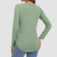 thumbnail image 4 of Garbnen Women's Long Sleeve Shirt Fitted Green Basic V Neck Tops for Women Casual Dressy Spring Summer Womens Blouse, 4 of 7