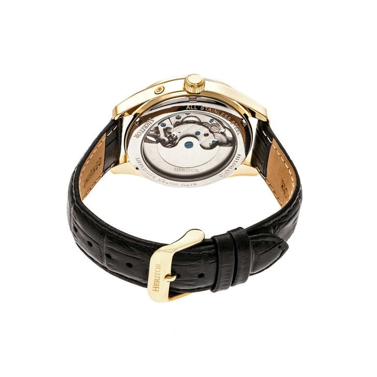 Heritor HERHR6903 Automatic Sebastian Semi-Skeleton Leather-Band