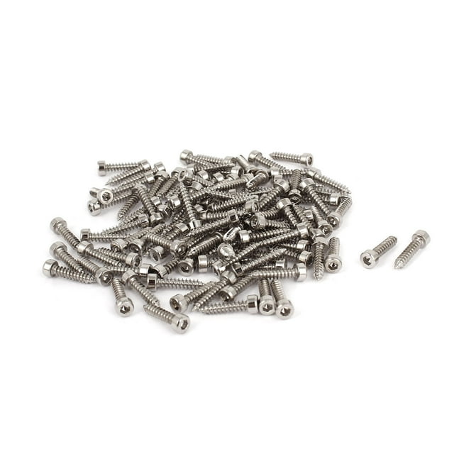 100pcs 14mm de longitud de cabeza hueca hexagonal Tornillos Autorroscantes fijaciones M2.6x12mm Unique Bargains