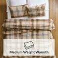 thumbnail image 5 of Better Homes & Gardens, King, Comforter Set with Shams - Soft and Cozy, Tan Harvest Plaid, 5 of 11