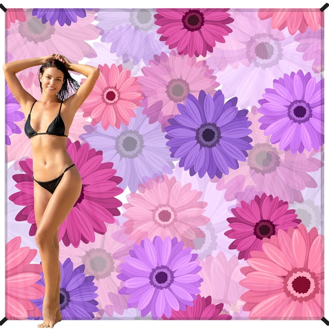 Manta de playa BYDOLL de 198 x 206 cm, impermeable y resistente a la arena, de gran tamaño
