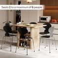 thumbnail image 6 of LAZZO 43.3" Dining Table for 4 People, Small Rectangular Kitchen Table with 3-Tier Storage Shelf, Oak, 6 of 9