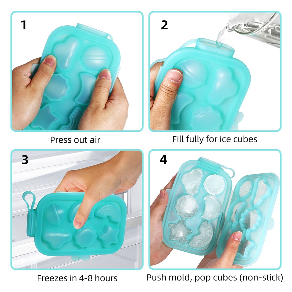 Meeyar Cloud Ice Cube Tray Maker, Spout Style Water Filling Silicone Ice Cube Mold for Freezer 1PC