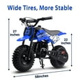 thumbnail image 3 of TOXOZERS Mini Pit Bike Gas-Powered Dirt Bike with 13 Inch Knobby Tires,25 MPH,Begin-ner Off Road Motorcycle for Boys Girls,Blue, 3 of 7
