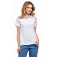 thumbnail image 3 of (2 pack) Turtle Bay New York Women's Short Sleeve Pique Knit Polo Shirt in Relaxed Fit Pocketless Jersey, 3 of 5