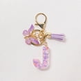 thumbnail image 3 of Holiday Decorations Christmas Indoor New Initial Letter Keychains for Women Tassel Purple Cute Car Keychain for Wallet Backpack Bag, J, 3 of 4