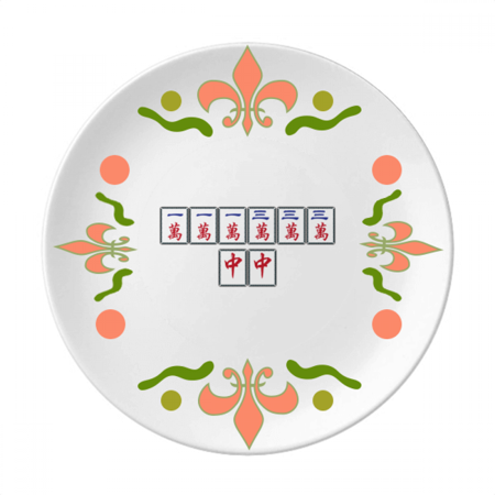 

Winning Suit Mahjong Tiles Flower Ceramics Plate Tableware Dinner Dish