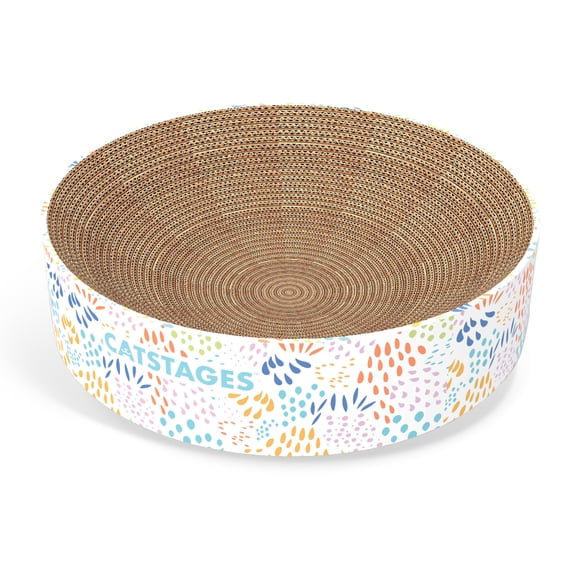Catstages Scratch & Cuddle Corrugated Cat Scratcher and Lounger Bowl, Mlt