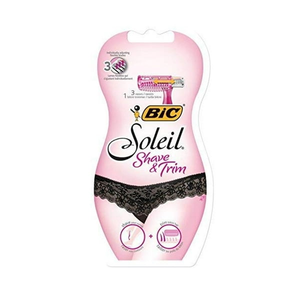 BIC 3 Rasoirs Jetables et 1 Coupe-Bikini pour le Rasage et l'Assiette Soleil