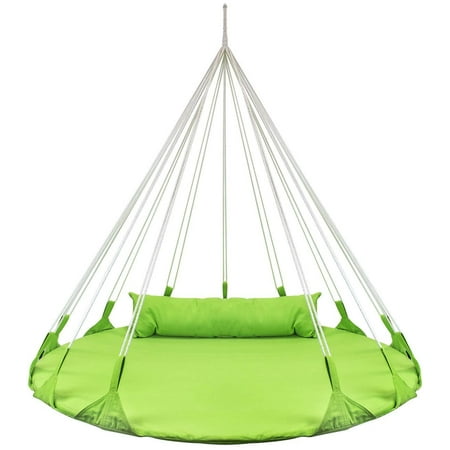 Double Swing Patio Doors Sorbus Hanging Swing Nest with Pillow, Double Hammock Daybed Saucer Style Lounger Swing, 264 Pound Capacity, for Indoor/Outdoor Use (Swing Nest - Green) Swing Nest - Green ()