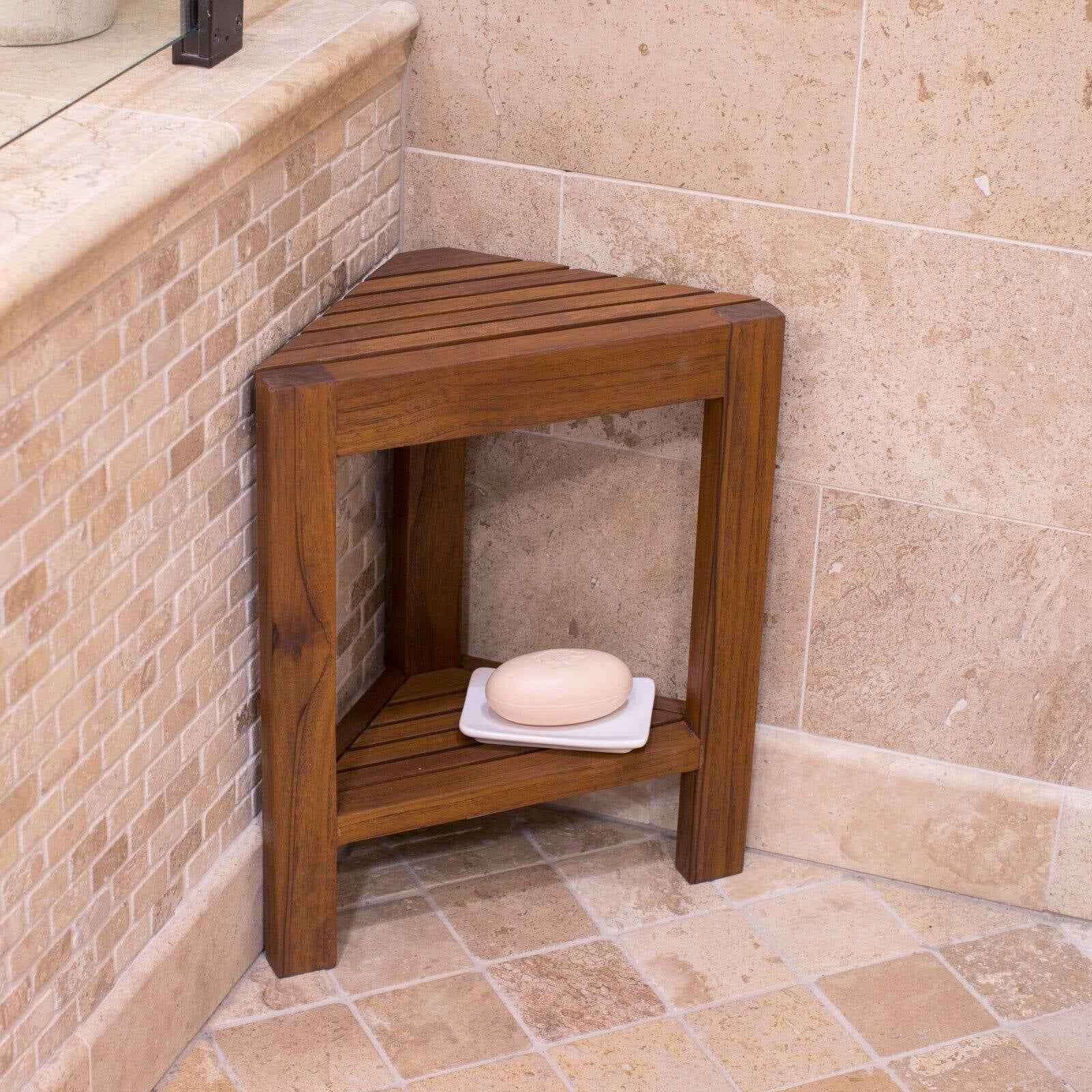Corner Teak Shower Bench With Shelf 2024 www.gemologytidbits