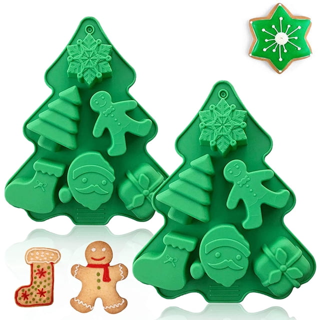 Molde para hornear de Navidad, moldes de silicona antiadherente para pasteles, perfecto para hacer moldes para hacer dulces de Navidad Fokelyi WMSS-475