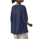 thumbnail image 4 of Mujeres 3/4 Manga Verano Tops Color Sólido Cuello Redondo Botón Cordón Blusa Casual para Diario, 4 of 7