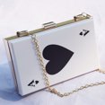 thumbnail image 3 of Monedero de noche con forma de póquer para mujer con cadena blanca TUNC Sencillez, 3 of 5