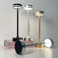 thumbnail image 1 of Lámpara de mesa de metal retro con patas altas LED para dormitorio, mesita de noche, recargable vía USB, decoración, protección para los ojos, luz de noche, luz de ambiente creativo, 1 of 5