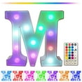 thumbnail image 1 of Luces LED de marquesina con letras que cambian de color y control remoto PWPSG - Decoraciones multicolores para fiestas, bares, eventos y festividades en casa., 1 of 8