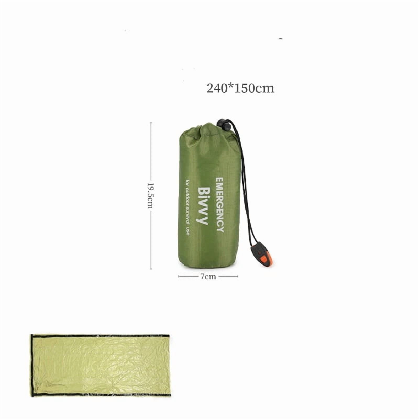 3pcs Emergency Sleeping Bags Thermal-Emergency-Blankets Ultralight Space Blankets Survival Waterproof Multi-Purpose Survival Gear for Hiking, Camping, Outdoor Survival Gear，240*150cm，green