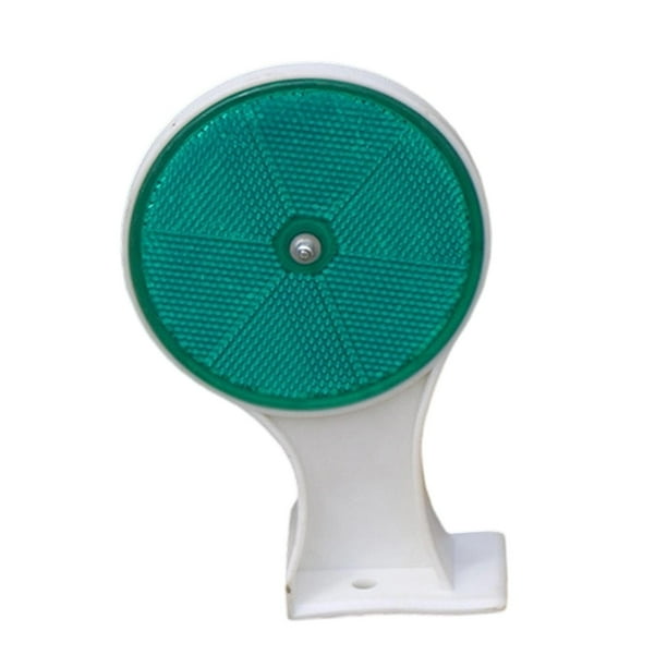 Marcador de entrada de vehículos de doble cara de 10 cm, reflector redondo versátil de alta visibilidad para amarillo y verde