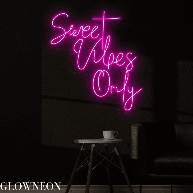 Glowneon Sweet Vibes Only Neon Sign, Wedding Led Sign, Bedroom