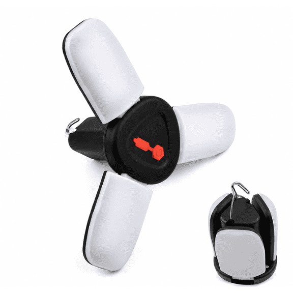 A foldable camping light with a hook for hanging portable camping lights, built-in 2000mAh lithium battery, USB charging, six dimming modes, battery display, can be used for camping, hiking, and home