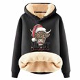 thumbnail image 1 of WILLBEST Sudaderas de Mujer con Capucha Navideña y Estampado de Vaca X-Grande, 1 of 4