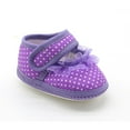 thumbnail image 5 of Infant Baby Girls Soft Sole Floral Princess Mary Jane Shoes Prewalker Wedding Dress Shoes - Purple, 5 of 5