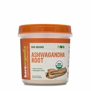 BARE ORGANICS Organic Ashwagandha Root 8 OZ