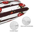 Sikiie Ladybugs on Black and White Striped1 Pillow Covers, Throw Pillow
