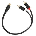 thumbnail image 2 of 2 uds RCA hembra a 2 RCA macho Y Cable subwoofer chapado en oro adaptador doble RCA macho para reproductores de CD amplificadores televisores, 2 of 5