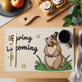 thumbnail image 2 of Groundhog Day Placemats Set of 6, Rustic Spring Botanical Star Yellow Placemats for Dining Table, Place Mats for Kitchen Tabletop, Waterproof Wipeable Dining Table Mats Set, 2 of 9