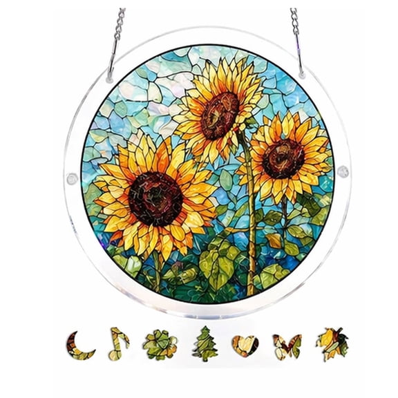 Acrylic Jigsaw Puzzle Suncatcher, 83 Pieces Sun Catcher Stained Glass Acrylic Puzzle Decoration for Women Men Mom Birthday Gift Home Decor