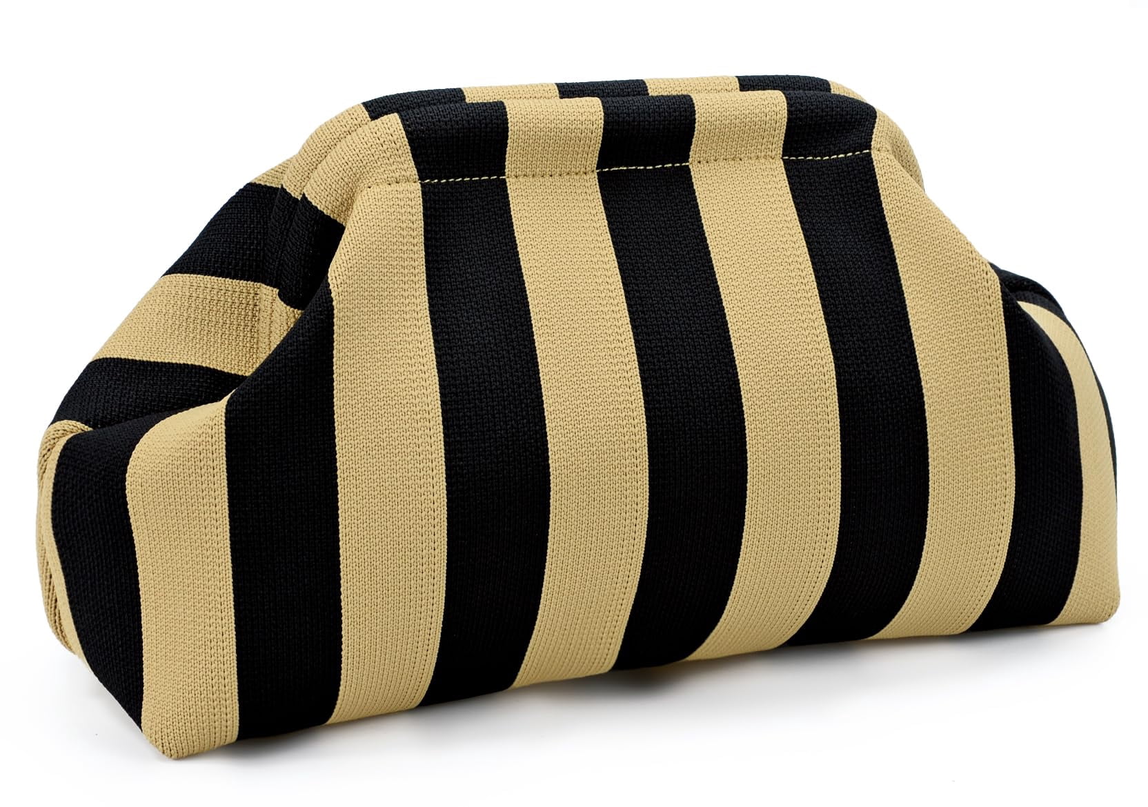 Summer Clutch Purses for Women Casual Crochet Dumpling Bag Colorblock Striped Cloud Clutch Handbags Casual Colorblock Bag Beach Clutch Purses Handbags