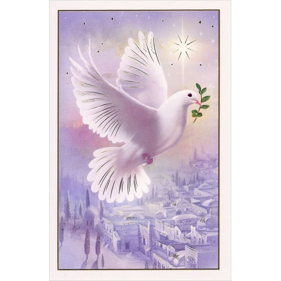 American Greetings Dove Carrying Olive Branch Box of 12 Religious Christmas Cards