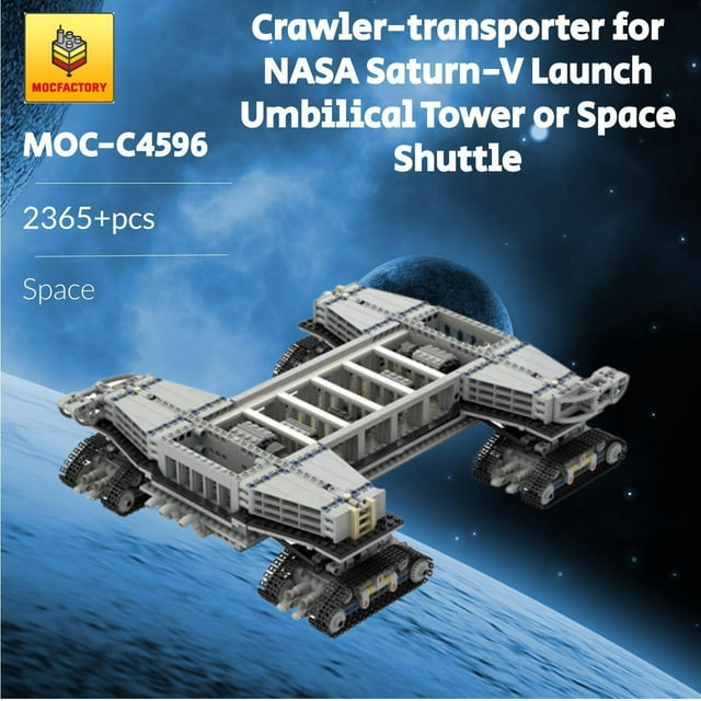 Blocs de Construction Crawler-Transporteur Lanceur Mobile Plateforme Modèle Briques Jouets pour Saturn-V Lancement Tour Ombilicale et Navette Spatiale