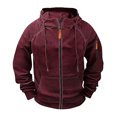 thumbnail image 1 of pstuiky camisa de manga larga para hombre, Sudadera deportiva de manga larga con capucha y bolsillos múltiples para hombre, estilo cargo, informal, para entrenamiento salir tops xxl, 1 of 3