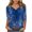 Blue, variant on Sentmoon Womens Plus Size Tops 3/4 Length Sleeve V Neck T Shirts for Women Floral Print Relaxed Concert Outfits for Women 2025 Summer Stylish for Music Festival XXXL
