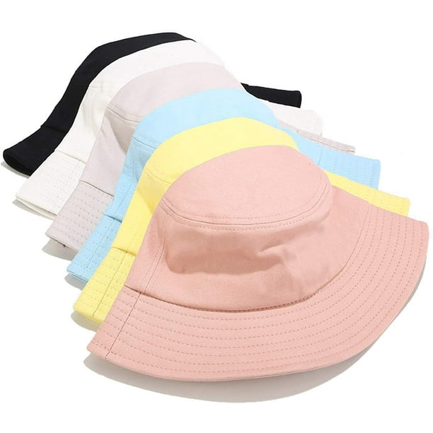 100% Cotton Bucket Hat, 1 Pack or 2 Pack Packable Beach Sun Hat for Womens  Men 