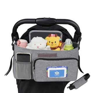 Momcozy Stroller Organizer, with 2 Non-Slip Stickers and 2 Large Capacity  and Detachable Mesh Bags, Fits All Strollers Like Britax, Uppababy, Baby